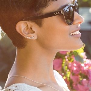 Stella & Dot | Pavé Triangle Path Ear Climbers